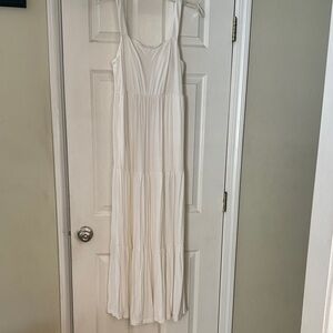 Casual White Maxi Dress Pink Lily Small